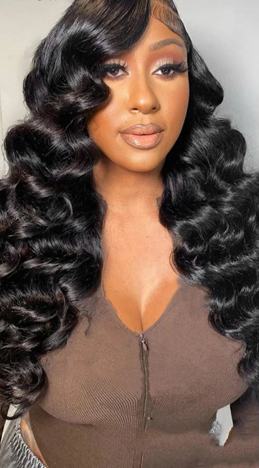 100% Human Hair Loose Wave Bundles – Natural Black, Can Be Dyed & Permed, Available in 1/3/4 Packs
