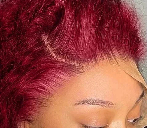 Premium 26+ Inch Burgundy Curly Human Hair Lace Front Wig – 13x4/13x6 HD Lace, Pre-Plucked Hairline