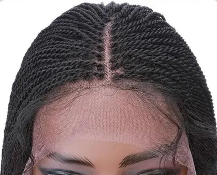 30-Inch Box Braids Lace Front Wig – Senegalese Twist Braided Wig for Women, Heat Resistant Synthetic with Baby Hair