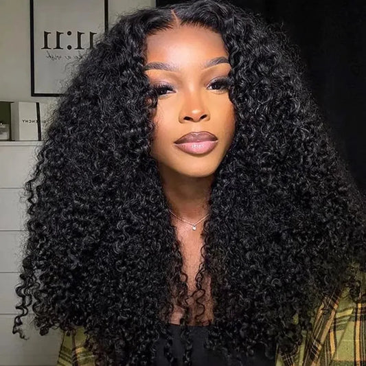 Long Curly Lace Front & Lace Closure Wig – 26+ Inch, 13*4 Frontal, Swiss Lace, Transparent Lace