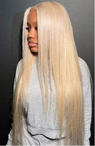 Premium Straight Lace Front Wig – 26+ Inch Long, Transparent Swiss Lace, Natural Look, Suitable for Darker Dye Colors