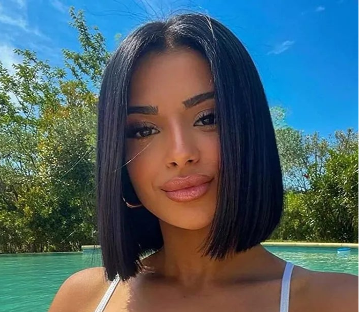 Premium Straight Lace Front Wig – Transparent Swiss Lace, Short Length (4-16 Inches), Customizable Color