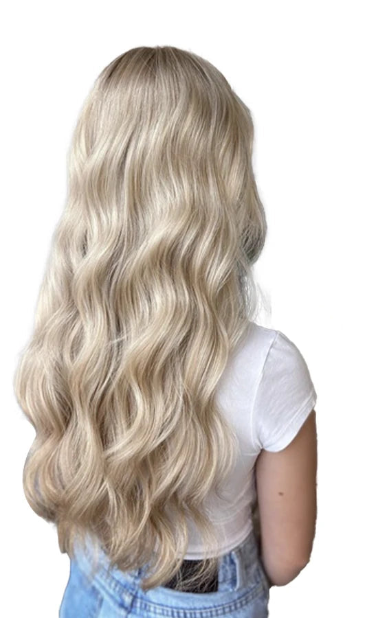 ZURIA Mini Tape-In Hair Extensions - 100% Human Hair, 12-24 Inch, 16 Pcs Straight Silky Extensions