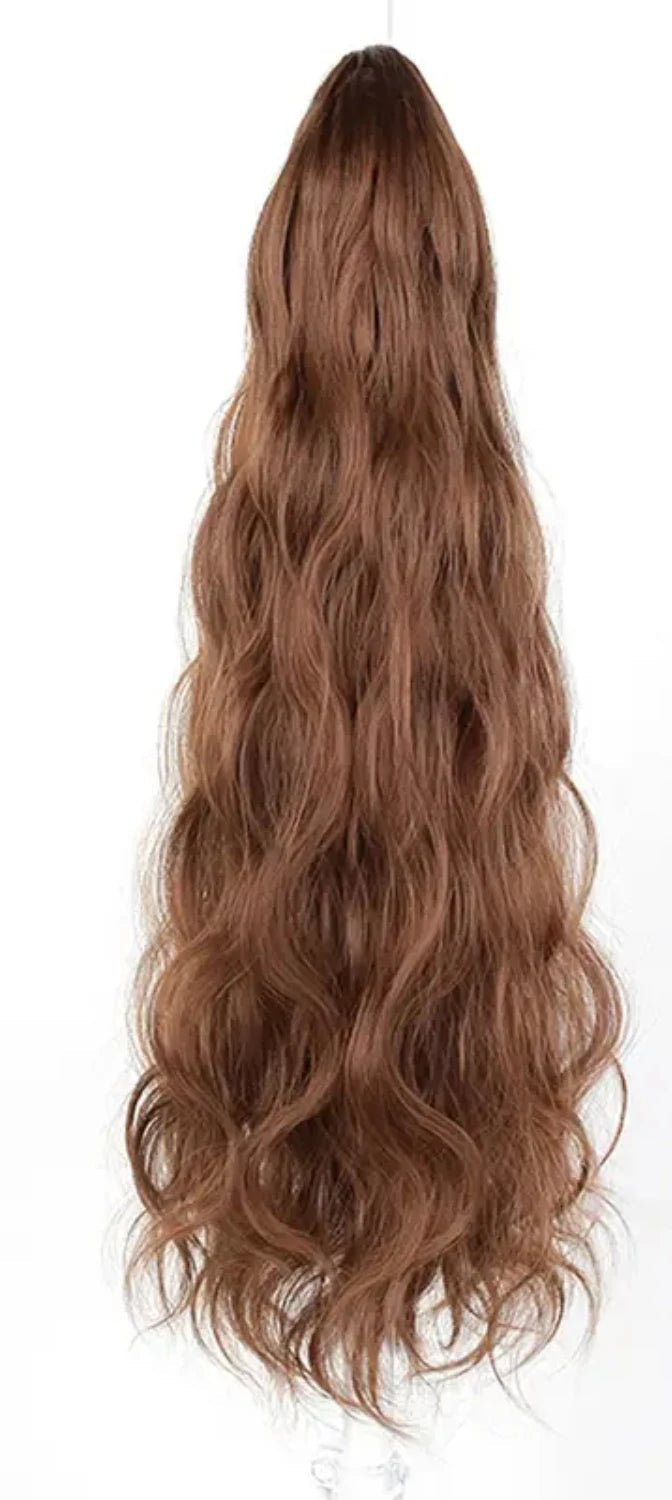 Thick & Voluminous Long Synthetic Fiber Clip-In Ponytail Extensions for Women – Easy Application for Instant Style