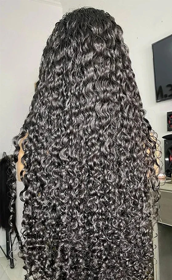 360 Full Lace Deep Wave Wig – HD Transparent Lace, 100% Human Hair, Pre-Plucked
