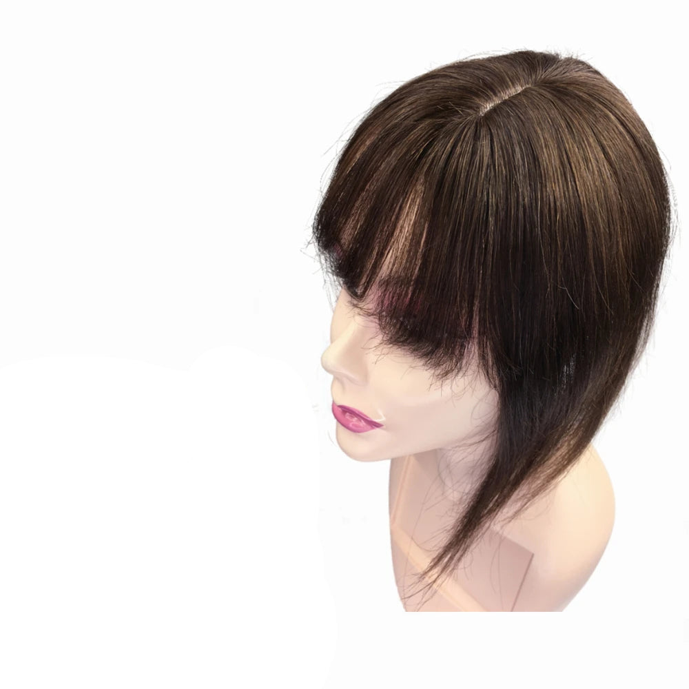 Invisible Human Hair Toppers for Women – 12-inch Thin Clip-in Wiglets for Mild Hair Loss & Grey Hair Coverage