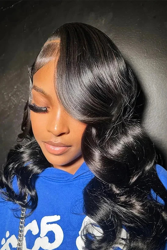 5x5 Silk Top Body Wave Lace Front Wig – Hair, Natural Black