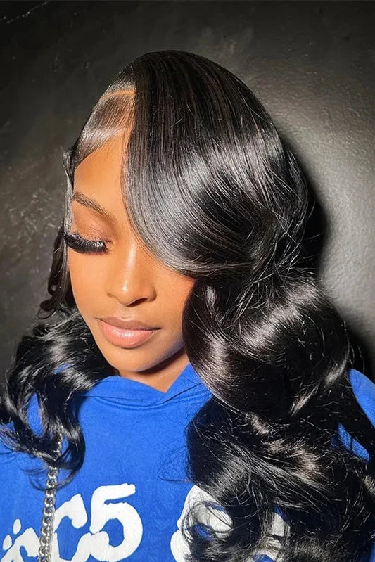 5x5 Silk Top Body Wave Lace Front Wig – Hair, Natural Black