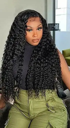 Premium Deep Wave Glueless Wig – 100% Hair, Transparent HD Lace, 16-38 Inch, 200% Density