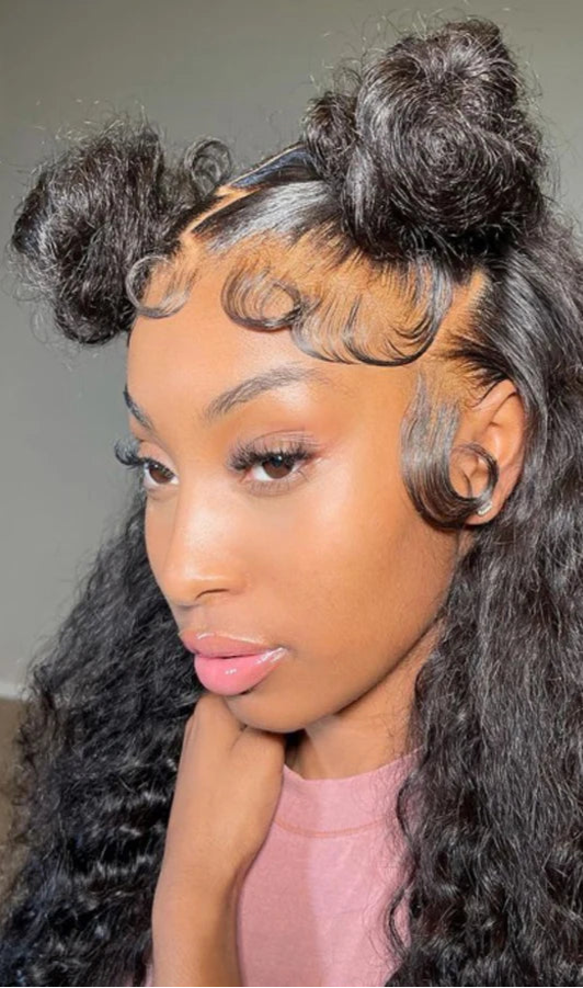 360 HD Transparent Lace Curly Wig – 100% Human Hair, 26+ Inches, Glueless Design