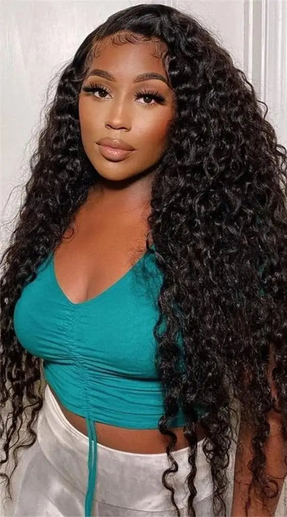 Deep Wave Human Hair Weaving Extensions - Machine Double Weft, Permed, Suitable for Darker Colors, Autumn Collection