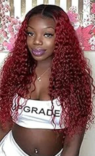 Long Deep Wave Hair Lace Front Wig – 26+ Inches, Transparent Swiss Lace, Natural Look