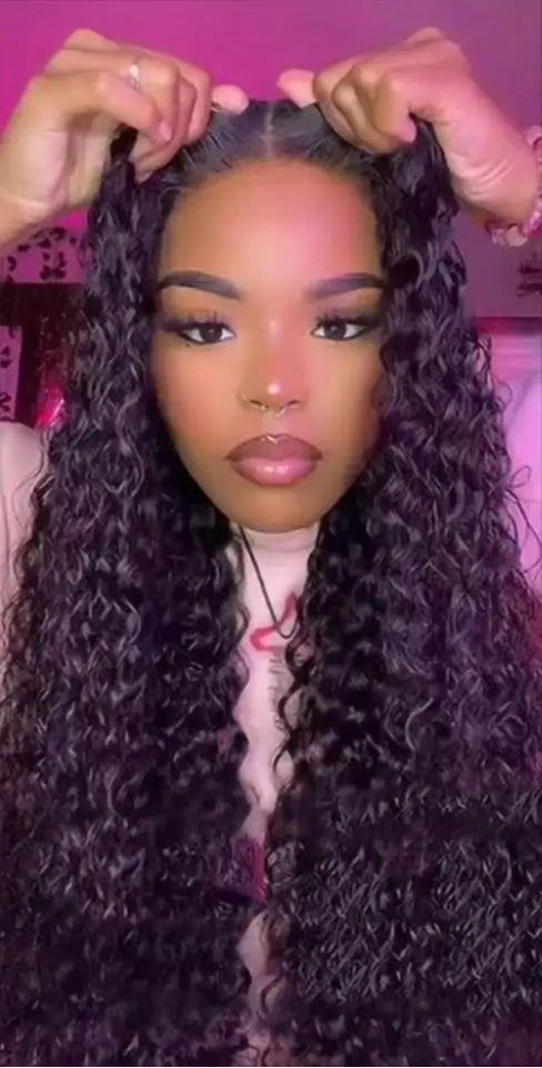 Deep Wave Lace Front Wig – Human Hair, Transparent Lace, 100% Natural