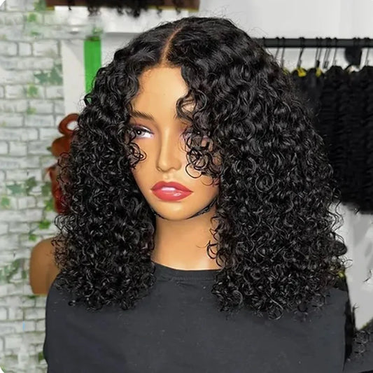 Short Deep Wave Hair Lace Front Wig – 13x4 Frontal & 4x4 Lace Closure