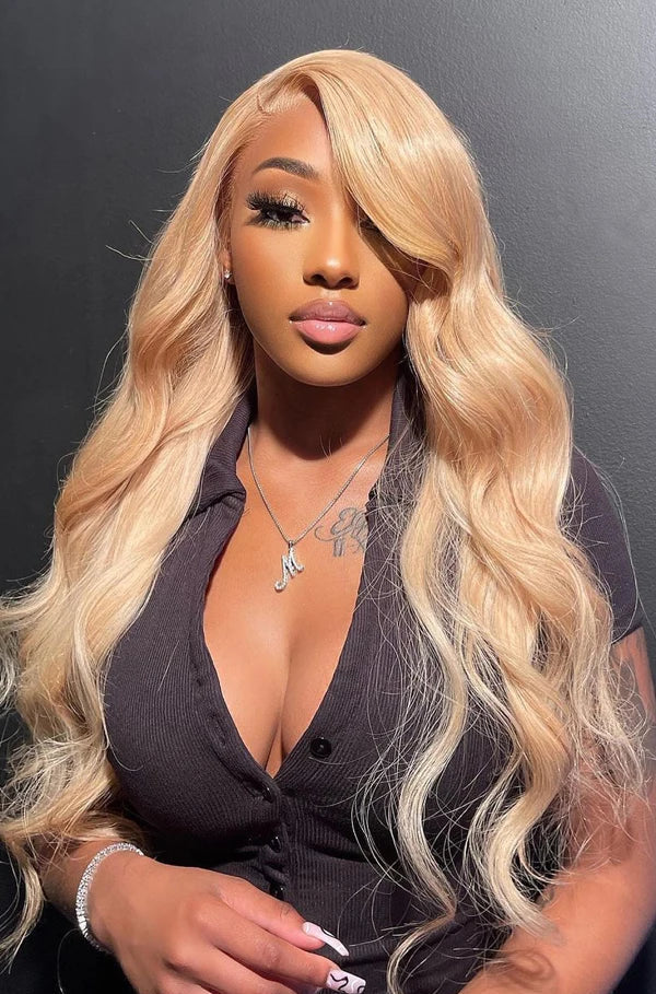 30-32 Inch Wavy Lace Front Wig – High-Temperature Fiber, Natural Style with Middle, Side & Free Parting Options