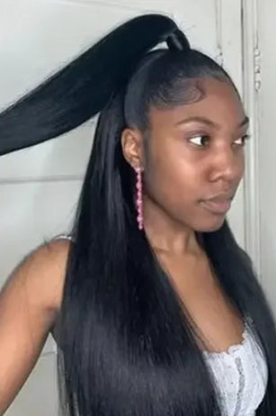 100% Straight Human Hair Weave – Dyeable, Permable, and Chemical-Free Extensions"