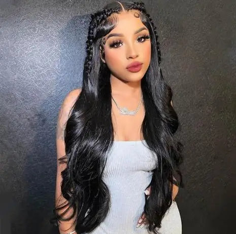 26-Inch Body Wave Lace Front Wig – Transparent Swiss Lace, 180% Density Human Hair