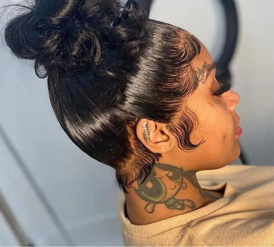 360 Lace Frontal Body Wave Wig – HD Transparent Lace, Human Hair, Versatile for Ponytail Styles