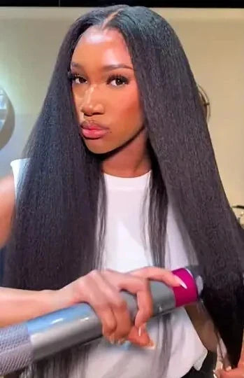 360 Full Lace HD Kinky Straight Lace Front Wig – 100% Hair, 26+ Inch, 13x4/13x6 Lace