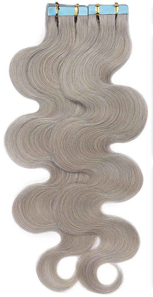 Premium Tape In Hair Extensions – 100% Human Hair, Wavy, Ombre & Piano Colors, 12" to 24", Reusable, Length & Volume Enhancement, Dyeable & Permed