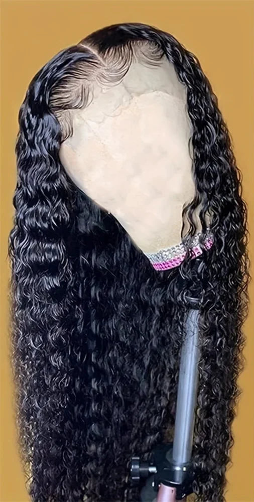 Deep Wave Lace Front Wig – Human Hair, Transparent Lace, 100% Natural