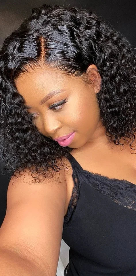 Curly 13x4 Lace Front Bob Wig – Pre-Plucked Curly Bob Frontal with 4x4 Lace Closure