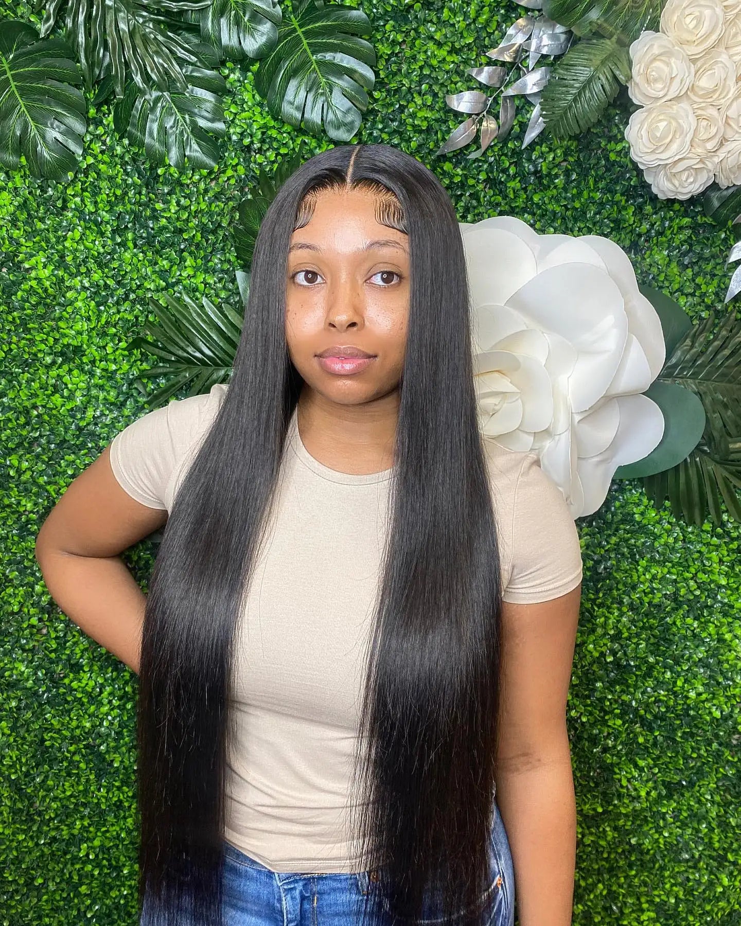 Glueless Long Lace Front Wig – 100% Human Hair, 26+ Inches, Natural Look, Tangle-Free, Ready-to-Wear