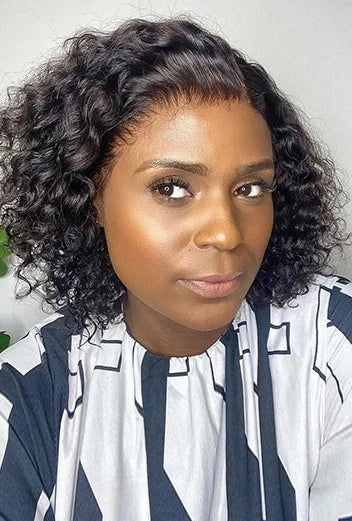 Pixie Curly Lace Frontal Wig – 100% Human Hair, Natural Look, No Chemicals