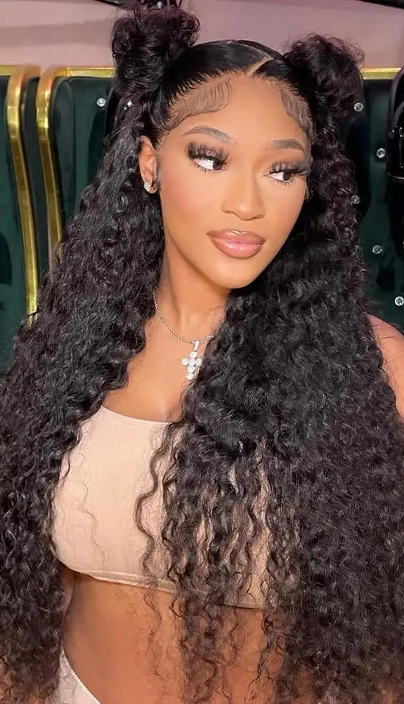 26-Inch Deep Wave Lace Front & Closure Wig – Hair, Transparent Lace, Natural Look