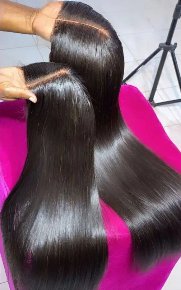 Long Straight Lace Wig – Full Lace, Transparent Swiss Lace, 26+ Inches, 100% Human Hair