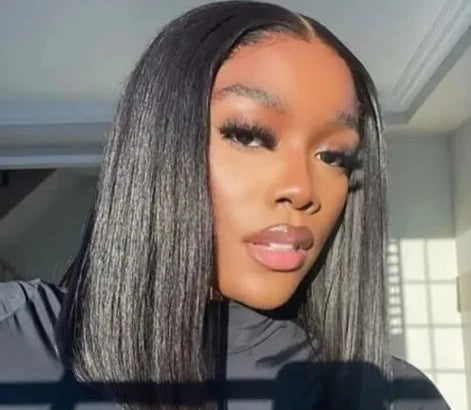 Short Straight Human Hair Lace Wig – 4x4 & 13x4 Light Brown Lace, Hair, 4-16 Inches