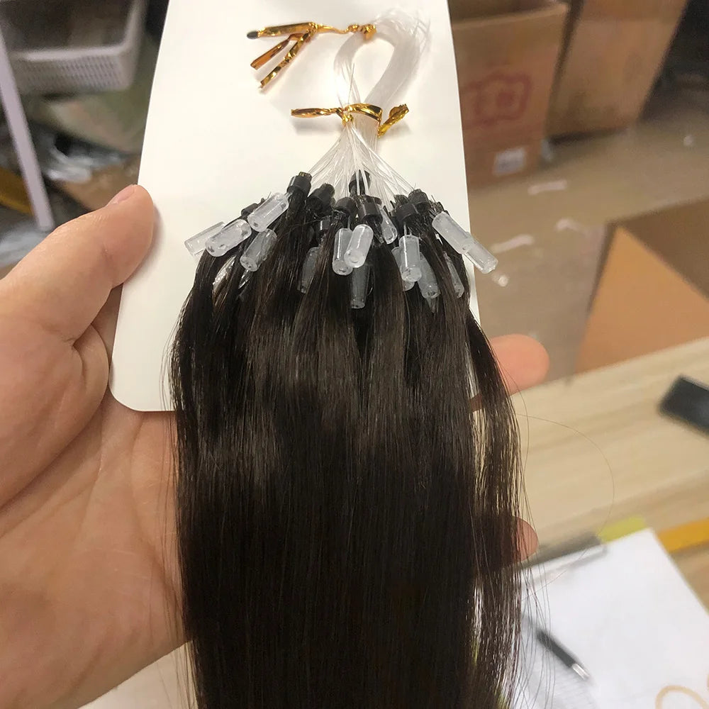 Straight I-Tip Hair Extensions – Lightweight 0.6g/Strand, 100% Natural Look