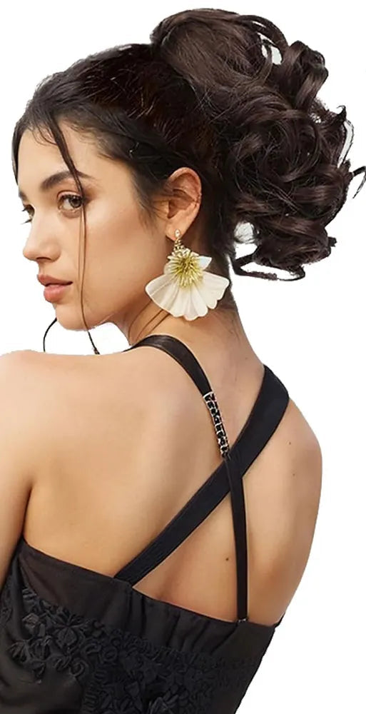 14-Inch Natural Curly Clip-In Hair Extensions – High-Quality Synthetic Fiber in Piano Colors