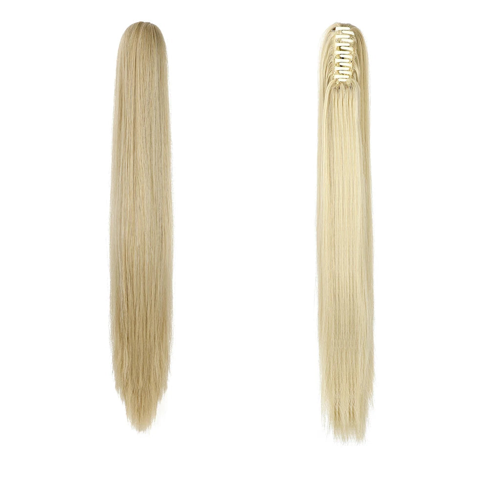 Kinky Straight Clip-In Hair Extension – High-Temperature Fiber, Pure Color, 140g
