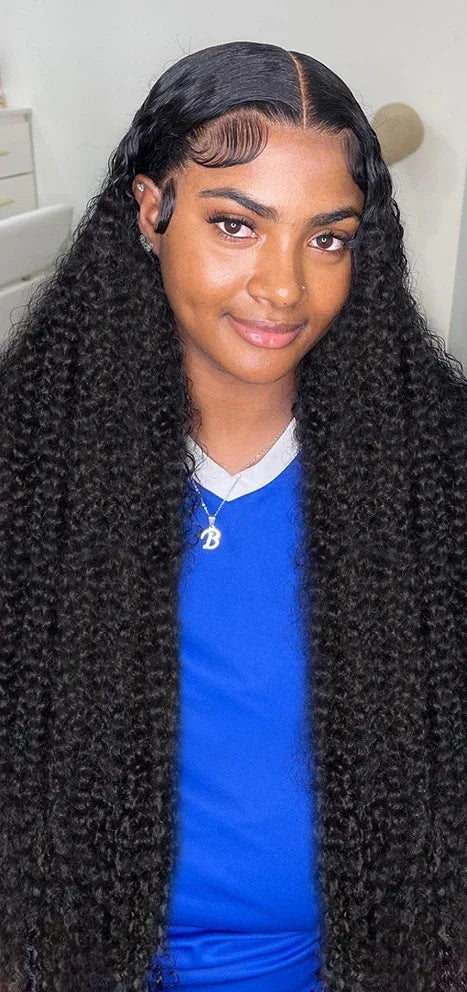 Le Mythe 13x4/13x6 Deep Wave Lace Front Wig – 100% Human Hair, 26+ Inches, Pre-Plucked Hairline