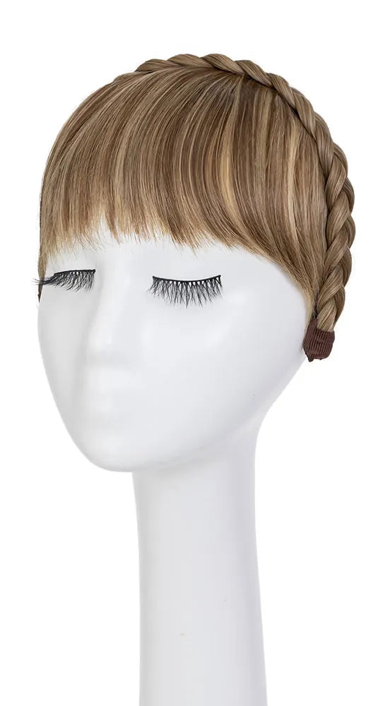 French Bangs Wig – Pure Color High-Temperature Fiber Hairpiece with Blunt Bangs for Daily & Cosplay Use
