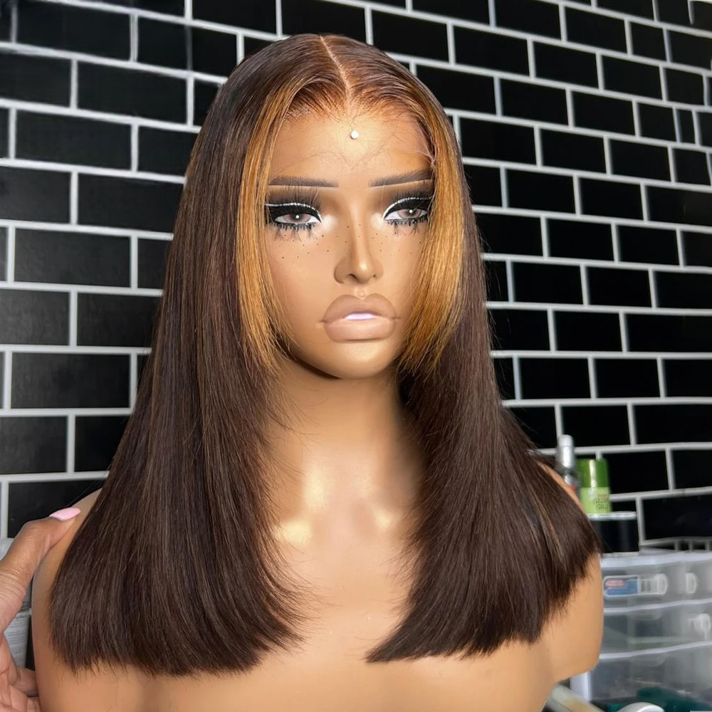 Layered Straight Synthetic Lace Front Wig – Natural Pre-Plucked Hairline & T-Part Glueless Design