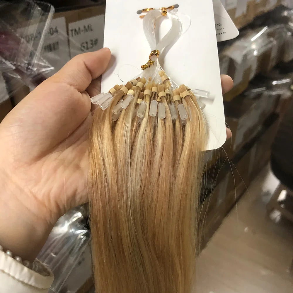 Straight I-Tip Hair Extensions – Lightweight 0.6g/Strand, 100% Natural Look