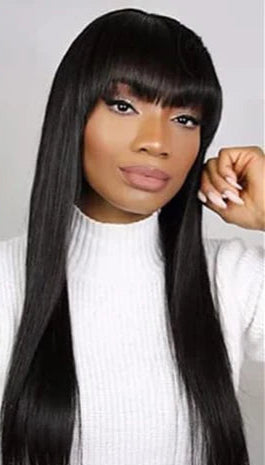 Premium Straight Hair Wig – Natural & Chemical-Free, Average Cap Size