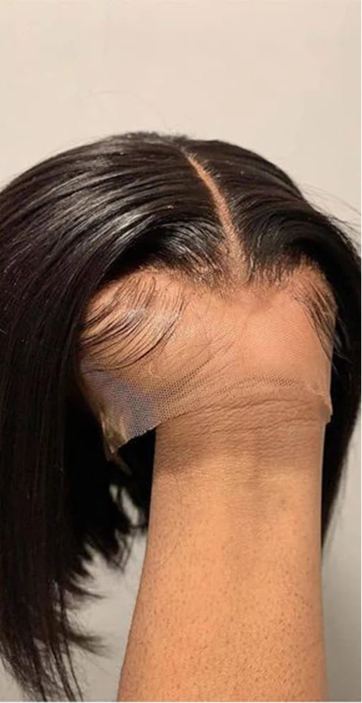 Short Straight Human Hair Lace Wig – Hair, 13x4 & 4x4 Lace, Light Brown Lace, Dyeable