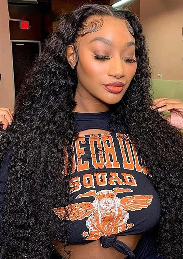 Water Wave Lace Front Wig – 18-24 Inches, Pre-Plucked, Transparent Lace, Natural Look