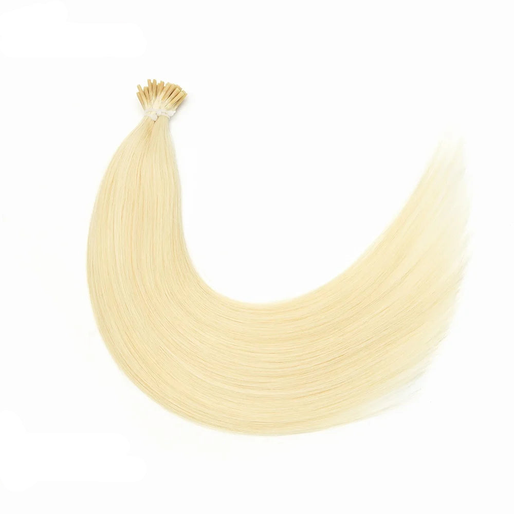 Straight I-Tip Hair Extensions – 0.6g/Strand, Natural Look with 35-45% Longest Hair Proportion