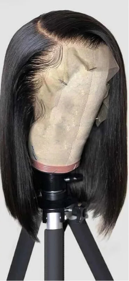 Short Straight Lace Wig – Light Brown Swiss Lace Frontal Wig