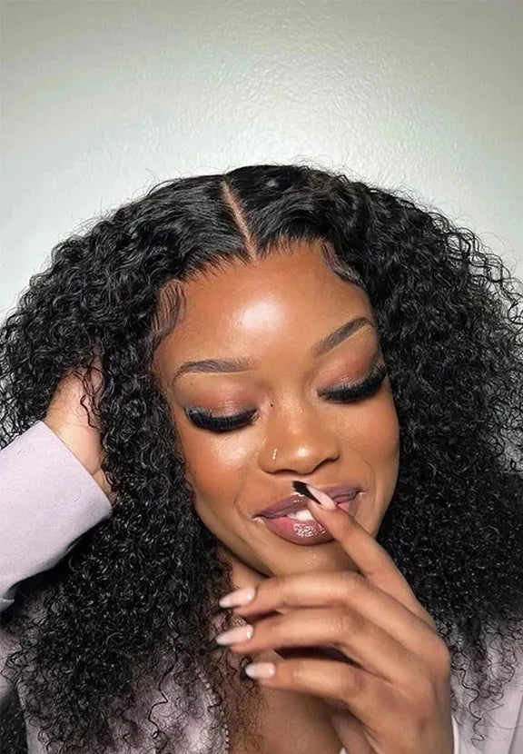 Short Deep Wave Lace Front Wig – 100% Hair with Transparent Swiss Lace