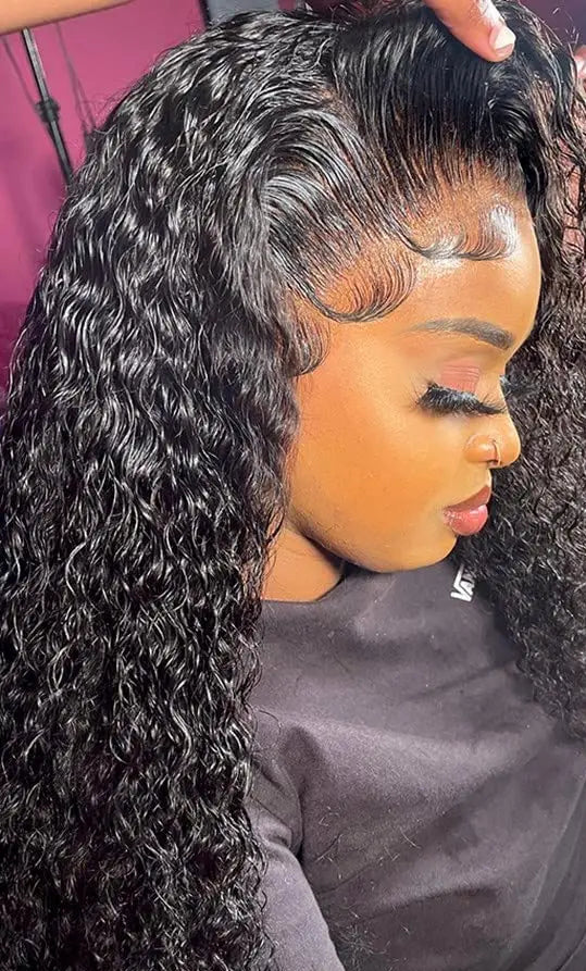 Curly Lace Front Wig – 13x4/13x6, Natural Off Black, Hair, Luxurious Full Volume