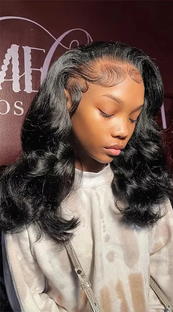 Short Body Wave Lace Front Wig – Transparent Swiss Lace for Natural Elegance