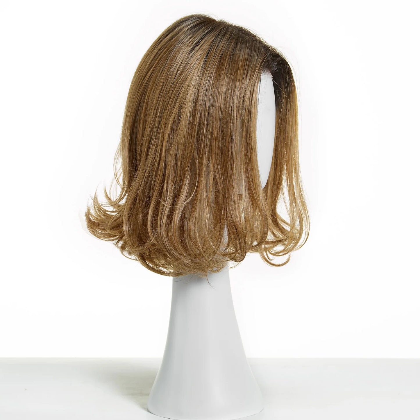 Short Ombre Brown & Golden Futura Lace Front Wig – Heat Resistant Glueless Monofilament Wig
