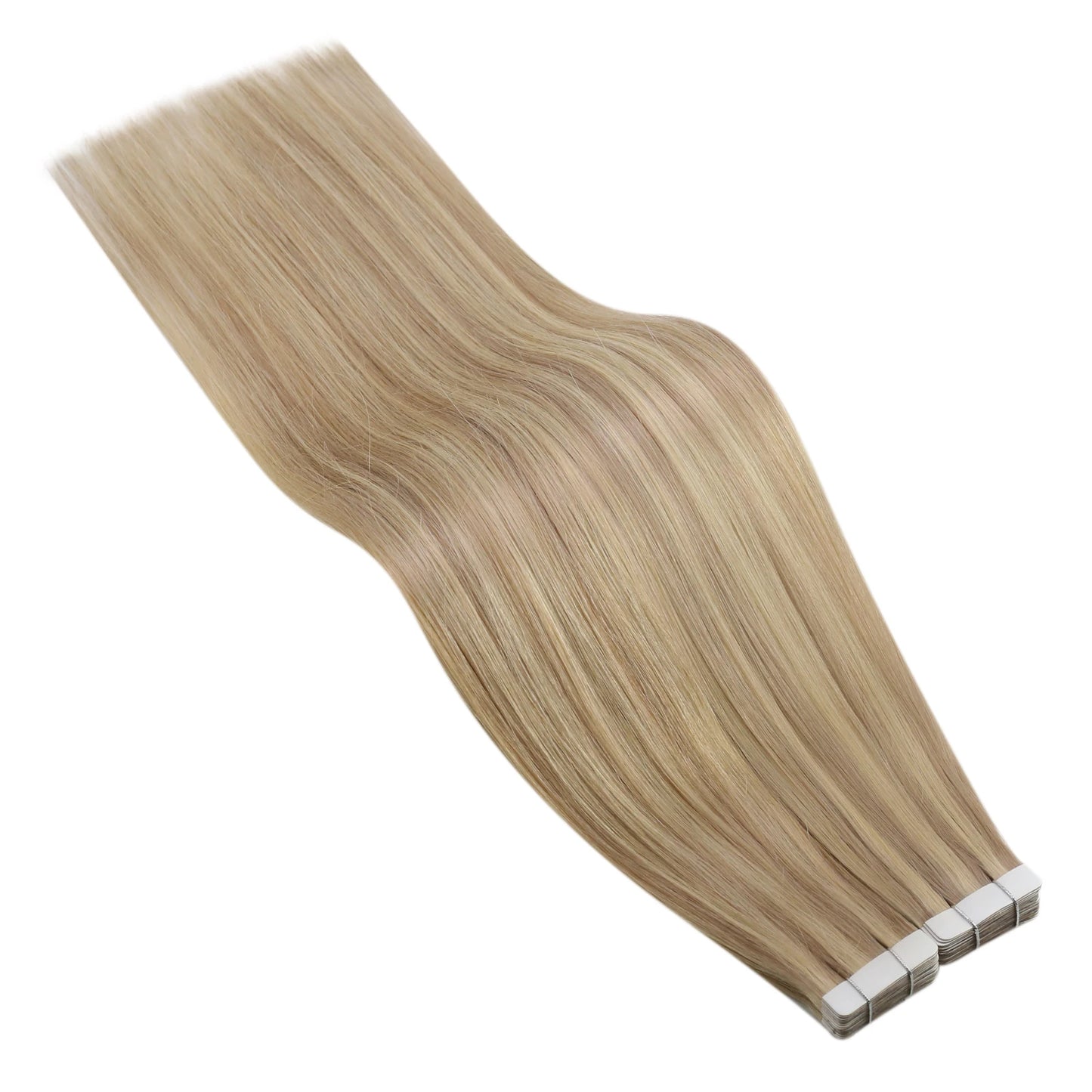 100% Real Human Remy Tape-In Hair Extensions – Straight, Natural Hair – 12-24 Inch, 20 Pieces, Seamless Skin Weft