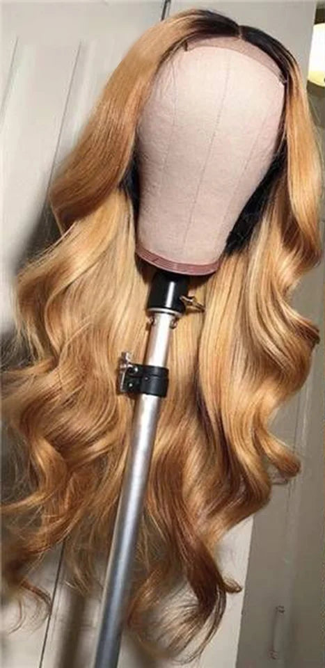 Ombre Body Wave Lace Front Human Hair Wig – 100% Human Hair, Transparent HD Lace, Customizable & No Shedding