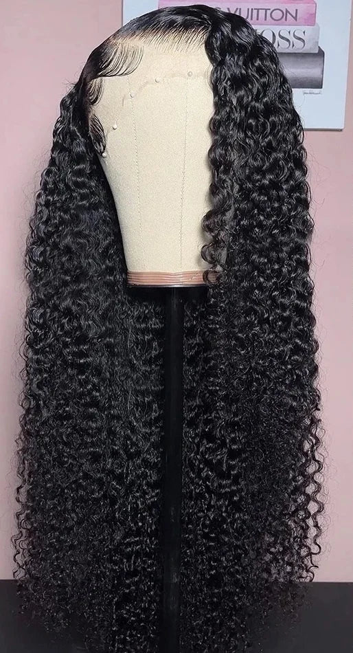 Long Deep Wave Lace Front Wig – 26+ Inch Hair, Swiss Lace, Transparent Lace Closure